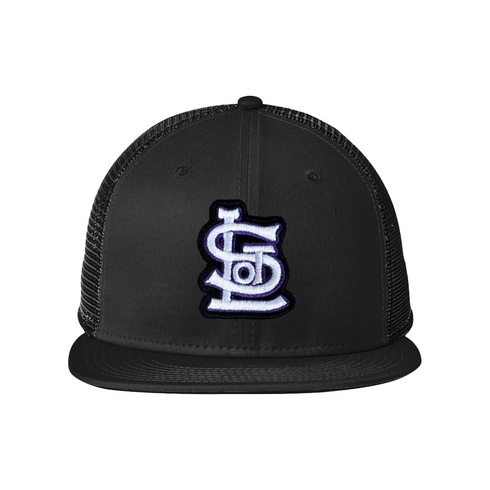 New Era Sandlot Logo Standard Fit Snapback Trucker Cap - Black