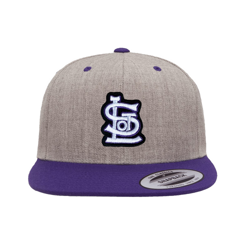 YP Classics Sandlot Logo Premium Flat Bill Snapback Cap - Heather Gray