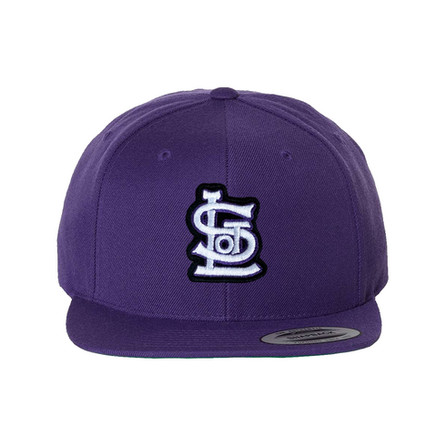 YP Classics Sandlot Logo Premium Flat Bill Snapback Cap - Purple